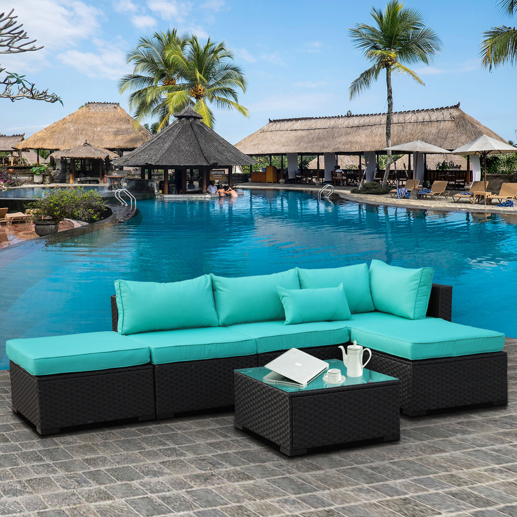 RattanStar Outdoor PE Wicker Furniture Set 6 Pieces Patio Black Rattan –  rattanstar